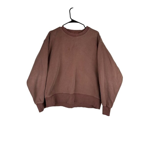 TNA Women's Brown Crewneck Sweatshirt Long Sleeve Size 2 Relaxed Fit - Picture 1 of 13